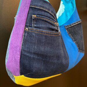 Handmade Upcycled Denim Patchwork Boho Bag – One of a Kind & Sustainable